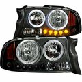 Kento Gear 97-04 Dakota 98-03 Durango Projector with LED Halo Black Clear Headlights KE3629702